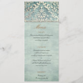 Menu Sage Green Glimmer Mariage damassé (Dos)