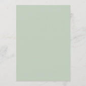 Menu Sage Green Modern Classic French Frame Wedding (Dos)
