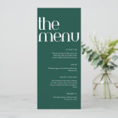 Menu Sage Green Modern Handwriting Wedding Dinner  (Debout devant)