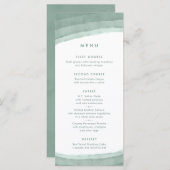 Menu Sage Green Ombre | Mariage Boho minimaliste (Devant / Derrière)