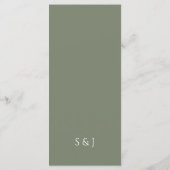 Menu Sage Green PIZZA Moderne minimaliste Mariage (Dos)