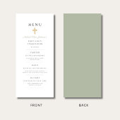 Menu Sage Green Religious Cross Boy First Communion