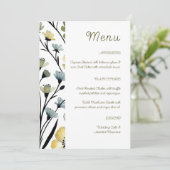 Menu Sage Green & Soft Yellow Botanical Wedding (Debout devant)
