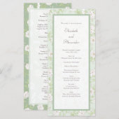 Menu Sage Green White Rose Wedding Programs (Devant / Derrière)