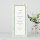 Menu Sage Green White Rose Wedding Programs (Debout devant)