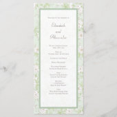 Menu Sage Green White Rose Wedding Programs (Devant)