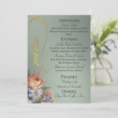 Menu Sage - Monogram, Wildflowers & Thank You  (Debout devant)