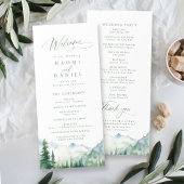 Menu Sage Mountain Forest Rustic Wedding Programs