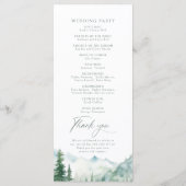 Menu Sage Mountain Forest Rustic Wedding Programs (Dos)