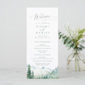 Menu Sage Mountain Forest Rustic Wedding Programs (Debout devant)