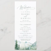 Menu Sage Mountain Forest Rustic Wedding Programs (Devant)