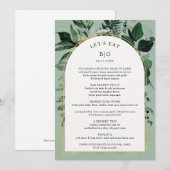Menu Sage Vert aquarelle Verdure Boho Arché (Devant / Derrière)