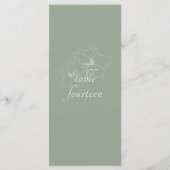 Menu Sage vert et blanc | Mariage floral chic (Dos)