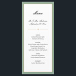 Menu Sage Vert et Or | Mariage de script<br><div class="desc">Cette carte de menu mariage classe propose un arrière - plan blanc et propre,  agrémenté d'une bordure verte et dorée à la sauge. La couleur verte sauge peut être changée en choisissant personnaliser.</div>