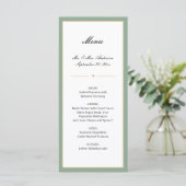 Menu Sage Vert et Or | Mariage de script (Debout devant)