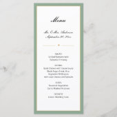 Menu Sage Vert et Or | Mariage de script (Devant)