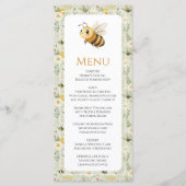 Menu Sage Vert Fête Bébé Fleur des Champs Abeille Perso (Devant)