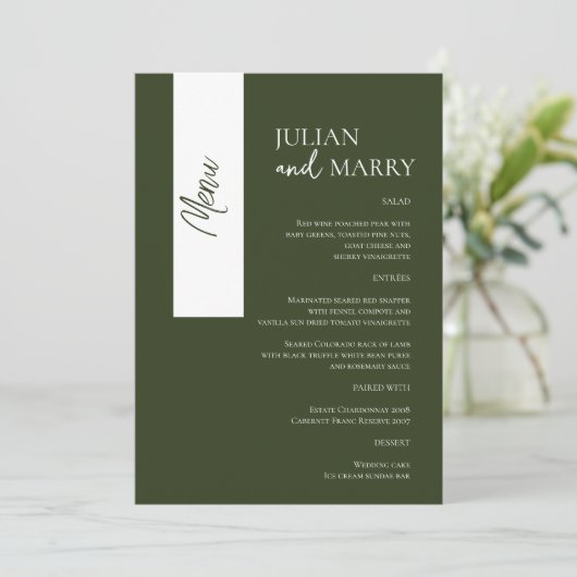 Menu SAGE Whispers Soiree (Debout devant)