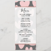 Menu Saint-Valentin Coeurs romantiques gris rose (Devant)