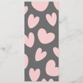 Menu Saint-Valentin Coeurs romantiques gris rose (Dos)