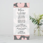 Menu Saint-Valentin Coeurs romantiques gris rose (Debout devant)