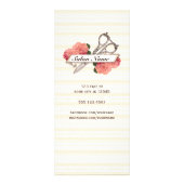 menu salon ciseaux vintage rose floral (Dos)