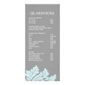 Menu Salon et service Spa (Dos)