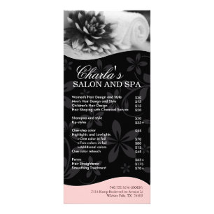 Menu Salon et service Spa