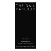 Menu Salon noir et blanc Tarifs Cartes (Dos)