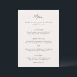 Menu Samantha Grey Mariage traditionnel élégant<br><div class="desc">Menu mariage de style traditionnel avec un design simple mais élégant avec vos prénoms dans une grande police serif.</div>