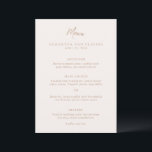 Menu Samantha Tan Mariage traditionnel élégant<br><div class="desc">Menu mariage de style traditionnel avec un design simple mais élégant avec vos prénoms dans une grande police serif.</div>