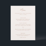 Menu Samantha Tan Mariage traditionnel élégant<br><div class="desc">Menu mariage de style traditionnel avec un design simple mais élégant avec vos prénoms dans une grande police serif.</div>