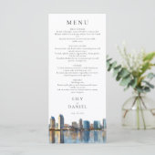 Menu San Diego Skyline Watercolor Destination Wedding (Debout devant)