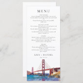 Menu San Francisco Watercolor Destination Wedding (Devant / Derrière)