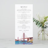 Menu San Francisco Watercolor Destination Wedding (Debout devant)