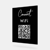 Menu sans contact QR Connexion WiFi Noir (Angle)