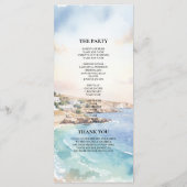 Menu Santorini Wedding Program Template | Mediterranean (Dos)
