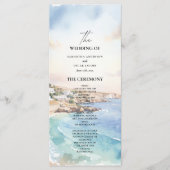Menu Santorini Wedding Program Template | Mediterranean (Devant)