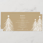 Menu Sapins de Noël Simples Élégants sur Fond Doré (Devant / Derrière)