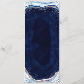 Menu Sapphire Blue Rose Gold Geode Agate Marbre Dîner (Dos)