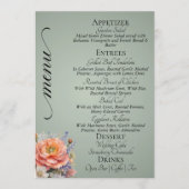 Menu Sauge - Monogramme, Fleurs sauvages & Merci (Devant)