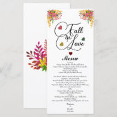 Menu Scénario de mariage Tomber amoureux (Devant / Derrière)