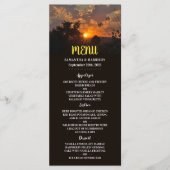 Menu Scène de coucher de soleil, mariage rustique (Devant)