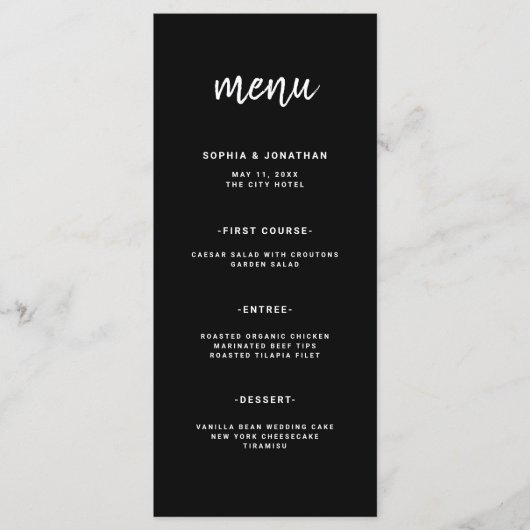 Menu Script Black | Wedding (Devant)