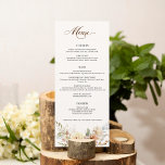 Menu Script botanique Rose d'automne rustique<br><div class="desc">L'amour d'un mariage d'automne est capturé dans ce design élégant avec roses d'aquarelle et de la verdure dans les couleurs chaudes de l'automne de terre cuite, ivoire, rouille, châtaignier, bleu poussiéreux et vert sauge avec des touches d'or pétillant. Cette conception comporte également des graphiques texte uniques dans une police de...</div>