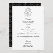 Menu Script classique sophistiqué noir et blanc (Devant / Derrière)