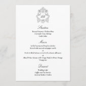 Menu Script classique sophistiqué noir et blanc (Devant)