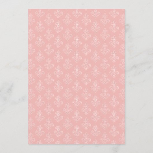 Menu Script classique sophistiqué rose pâle (Dos)