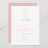 Menu Script classique sophistiqué rose pâle (Devant / Derrière)