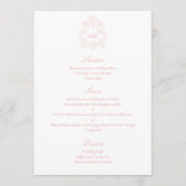 Menu Script classique sophistiqué rose pâle (Devant)